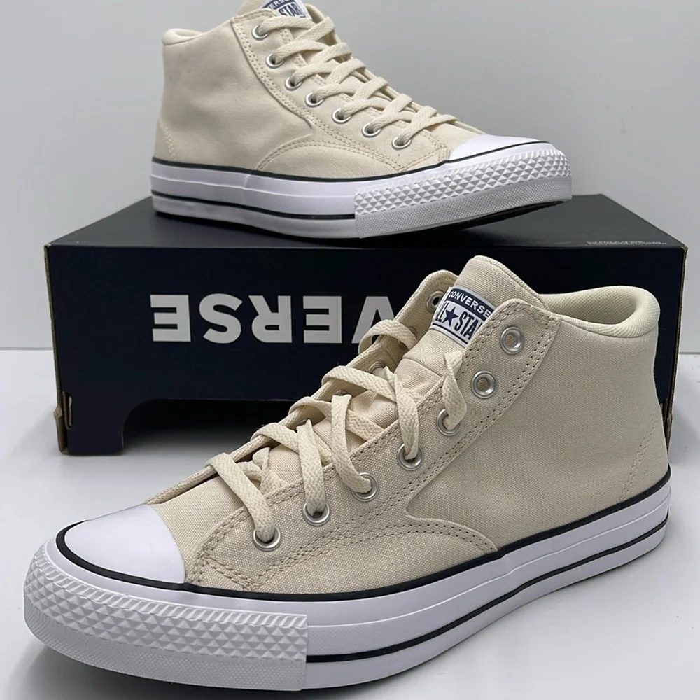 Converse Men's Cream High-Top Sneakers A09458F CTAS MALDEN STREET MID NATURAL